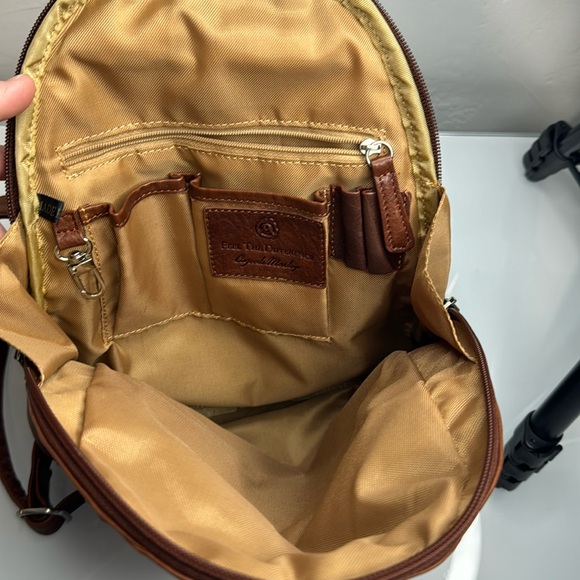 Osgoode Marley Teardrop Multi Zip Brandy Leather Backpack - Picture 9 of 14